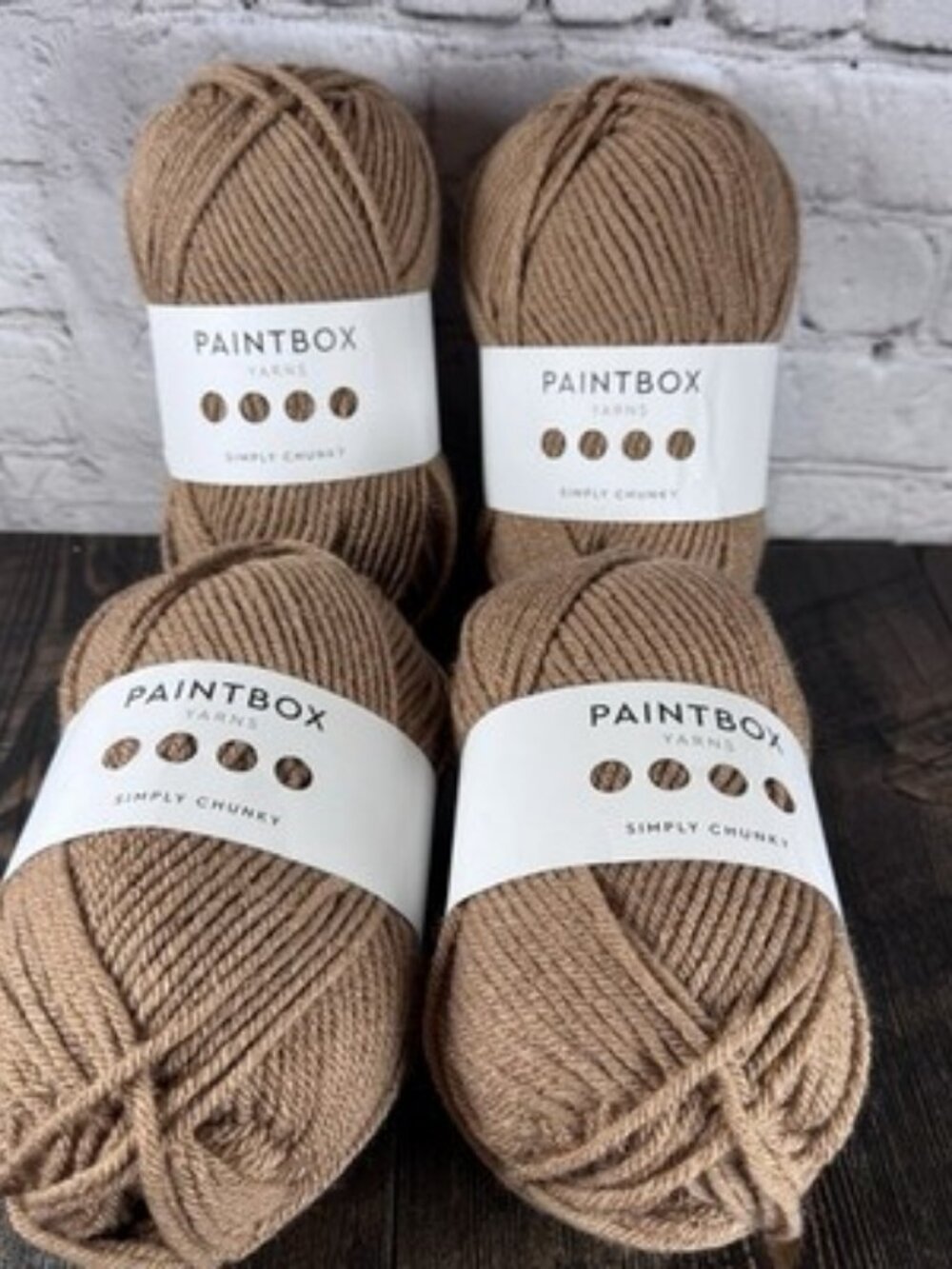 4x Paintbox Yarn Simply Chunky Skein -Color 309 Soft Fudge 100% - Acrylic 148yd